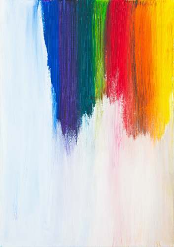modern art yellow, orange, red, green, and blue abstract painting background